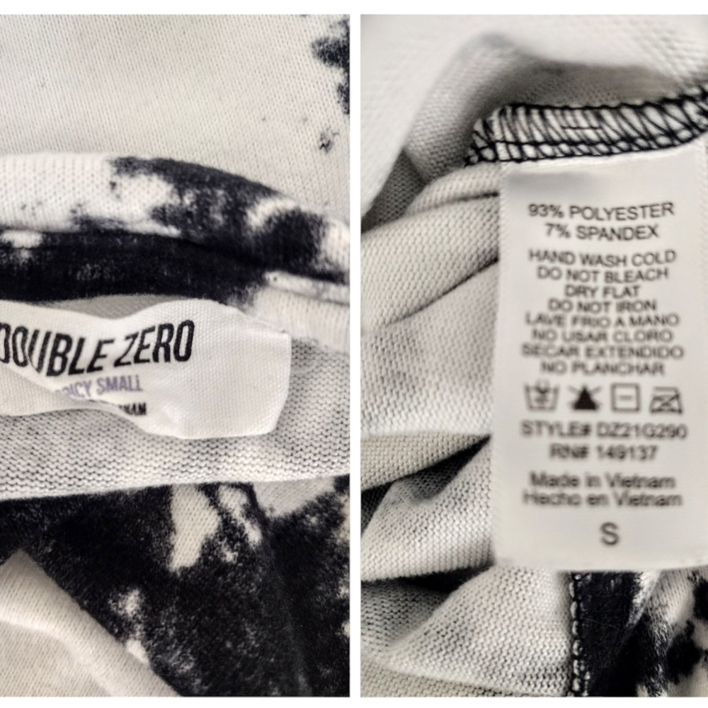 Double Zero Black and White Tie Dye Sweatshirt Size Small - Picture 3 of 3
